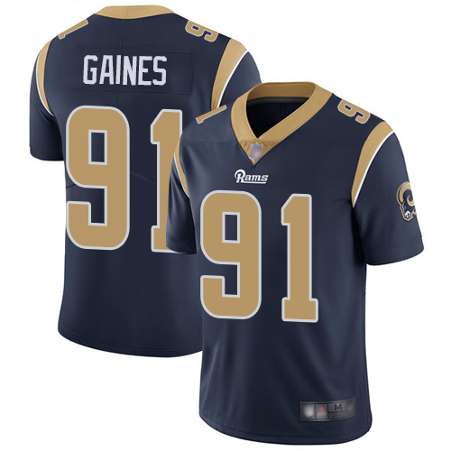 Los Angeles Rams Limited Navy Blue Men Greg Gaines Home Jersey NFL Football #91 Vapor Untouchable